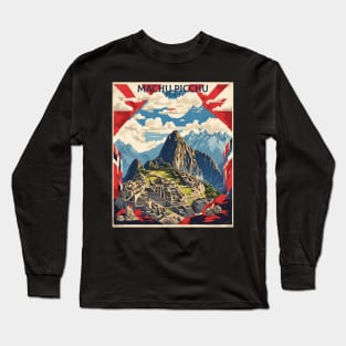 Peru Machu Picchu Tourism Vintage Poster Long Sleeve T-Shirt